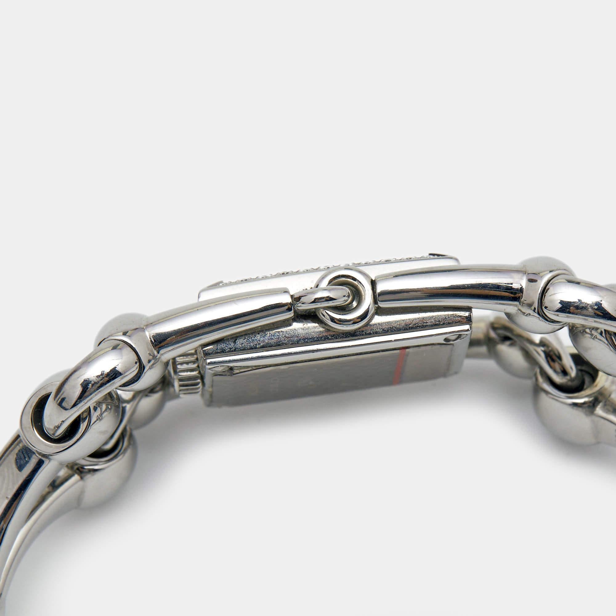 Gucci Silver Stainless Steel Diamonds Signoria YA116505 Women's Wristwatch 20 mm 3