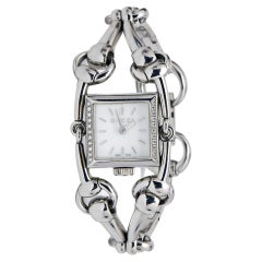 Gucci Montre-bracelet pour femme Signoria YA116505 en argent et acier inoxydable avec diamants, 20 mm