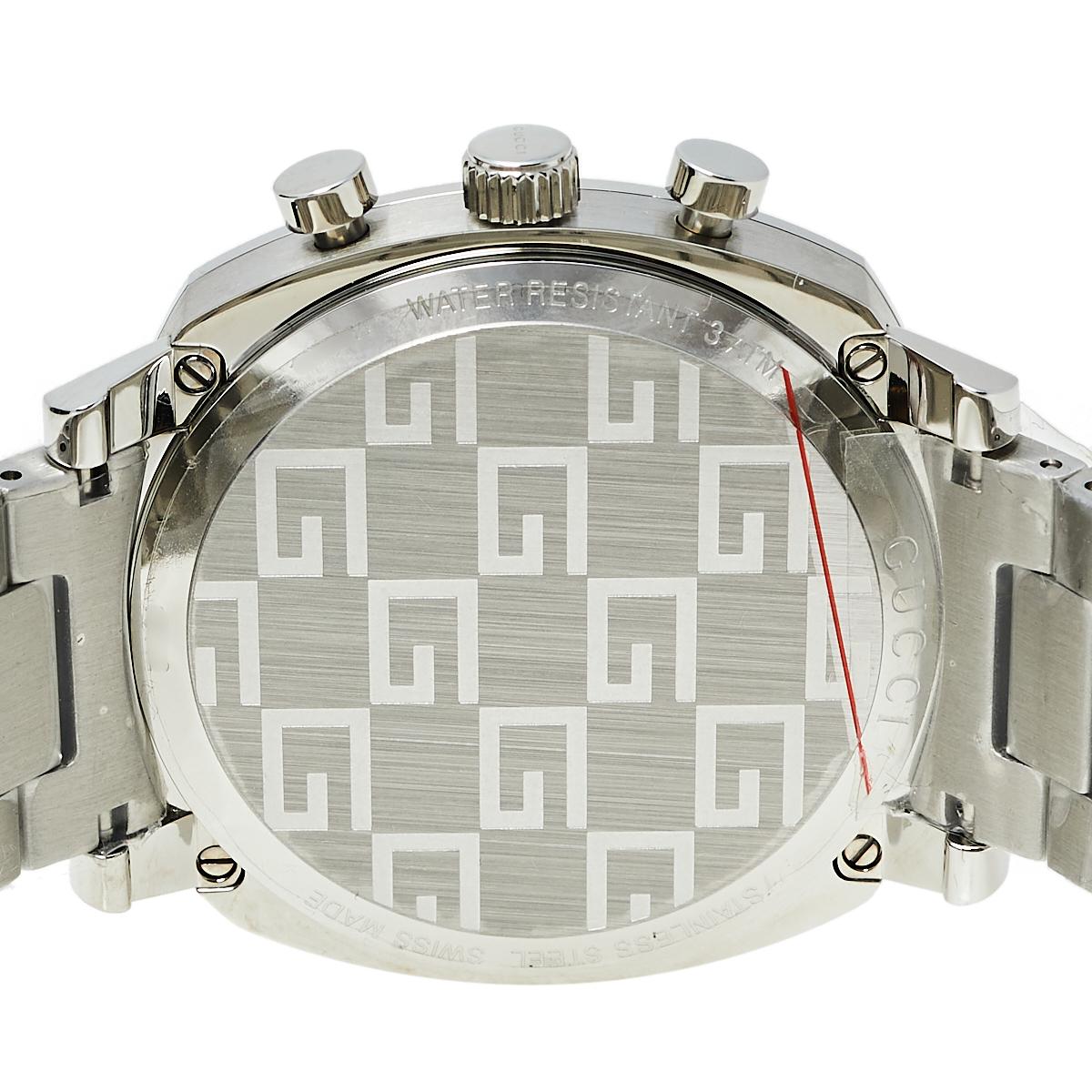Gucci Silver Stainless Steel Grip YA157302 Men's Wristwatch 40 mm In New Condition In Dubai, Al Qouz 2