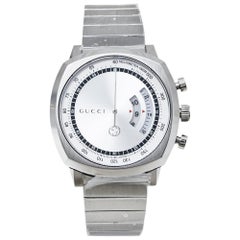 Gucci Silver Stainless Steel Grip YA157302 Men's Wristwatch 40 mm