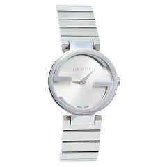 Gucci Silver Stainless Steel Interlocking YA133503 Women's Wristwatch 29 mm