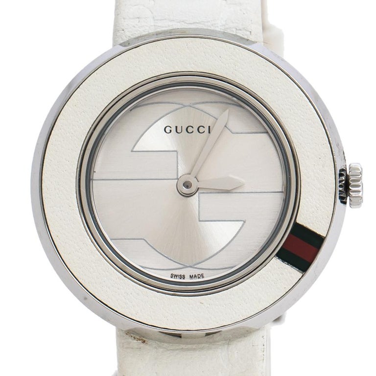 Gucci Silver Stainless Steel U-Play 129.5 Women's Wristwatch 27 mm For Sale  at 1stDibs | gucci 129.5, gucci interchangeable bezel watch silver, gucci  129.5 watch