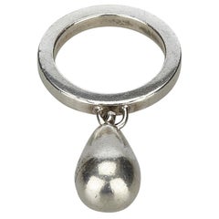 Gucci Silver SV925 / Sterling Silver Metal Teardrop Ring Italy