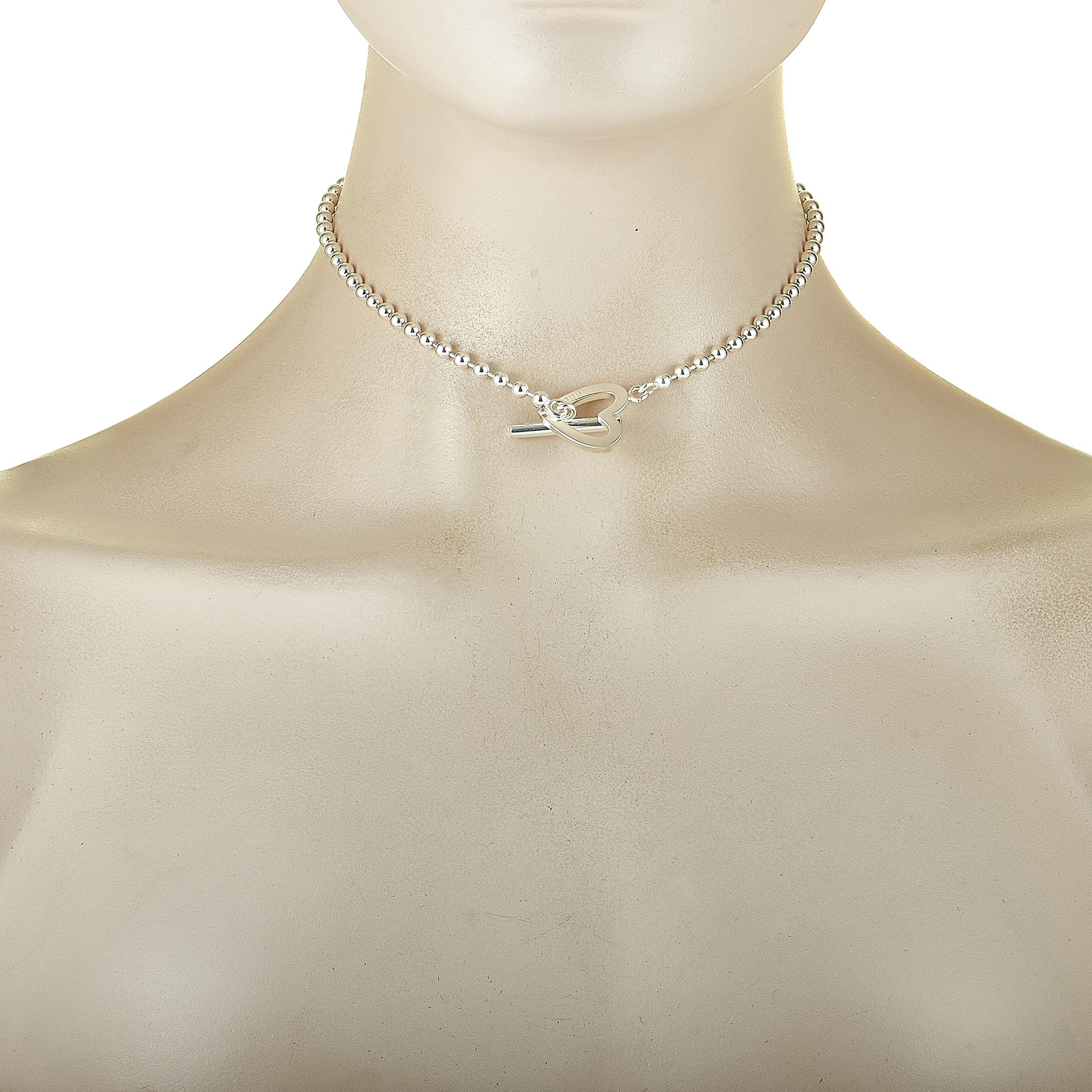 Gucci Silver Toggle Heart Necklace at 