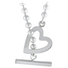 Gucci Silver Toggle Heart Necklace