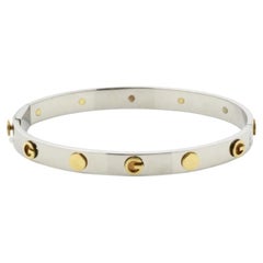 Gucci Silver-tone & Gold G-Studs Bangle