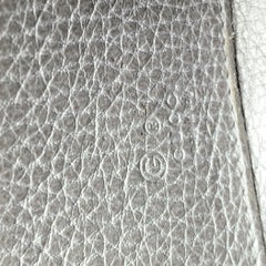 Gucci Silver Tone Leather Continental Zip Wallet Coin Purse