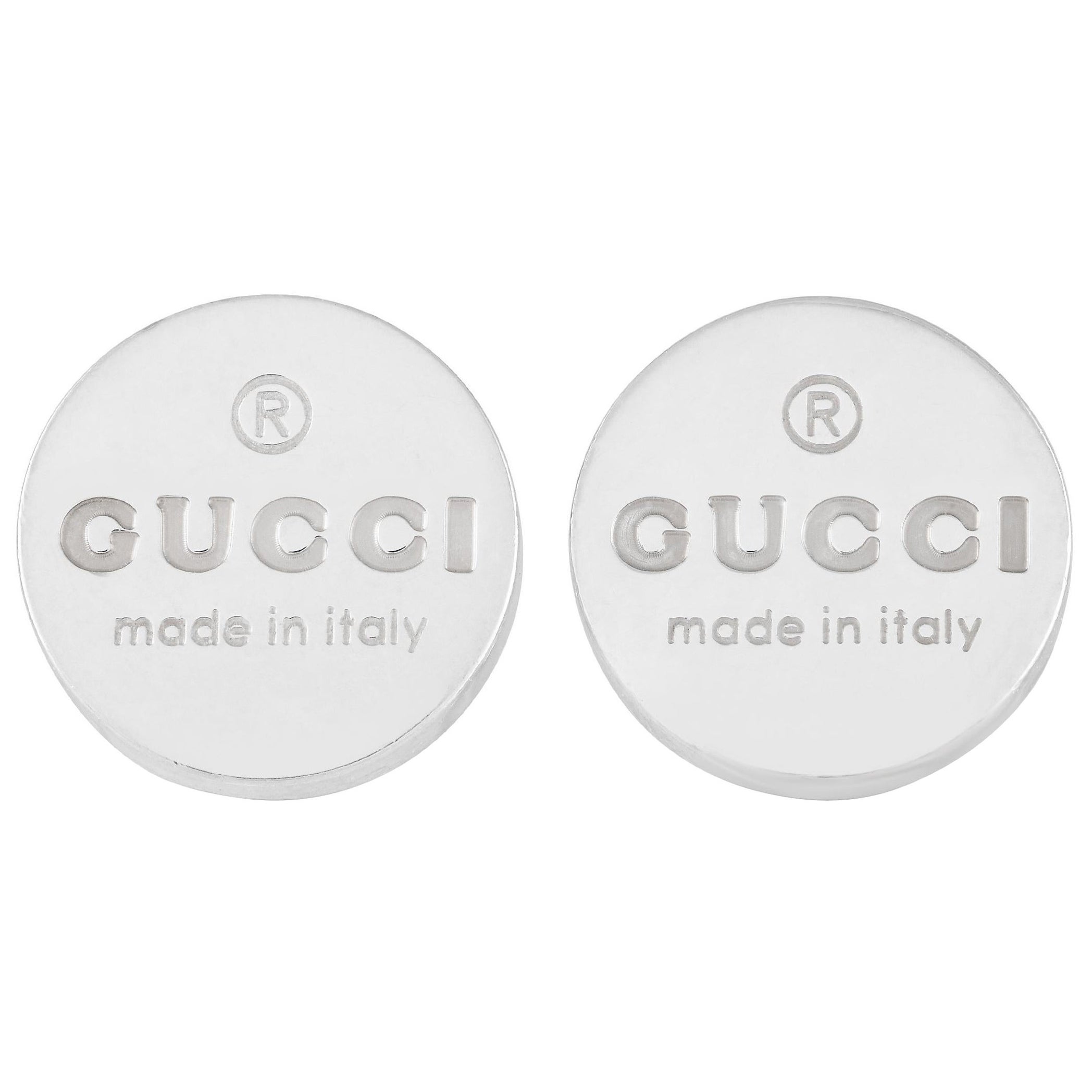 Gucci Silver Trademark Stud Earrings