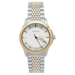 Gucci Silver Two-Tone G-Timeless YA126409 Unisex Wristwatch 38 mm