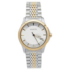 Gucci Silber Zweifarbig Edelstahl G-Timeless Unisex-Armbanduhr 38 mm