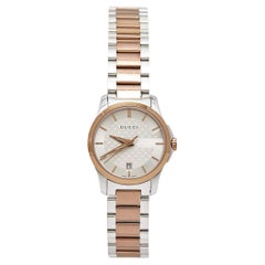 Gucci Silber zweifarbige Edelstahl G-Timeless YA126564 Damenarmbanduhr 27 