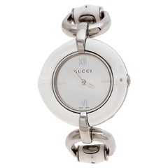 Gucci Silver White Bamboo Stainless Steel 132.4 Women's Wristwatch 36MM