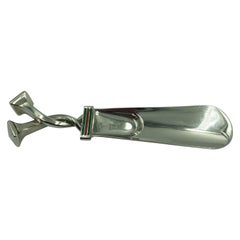 Gucci Shoehorn Silver Tone with Red and Green Classic Enamel Stripe