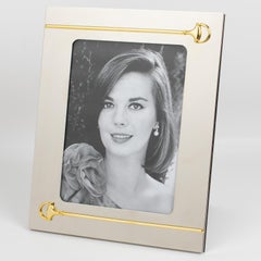 Gucci Silvered and Gilded Picture Frame, Equestrian Motif, circa 1970