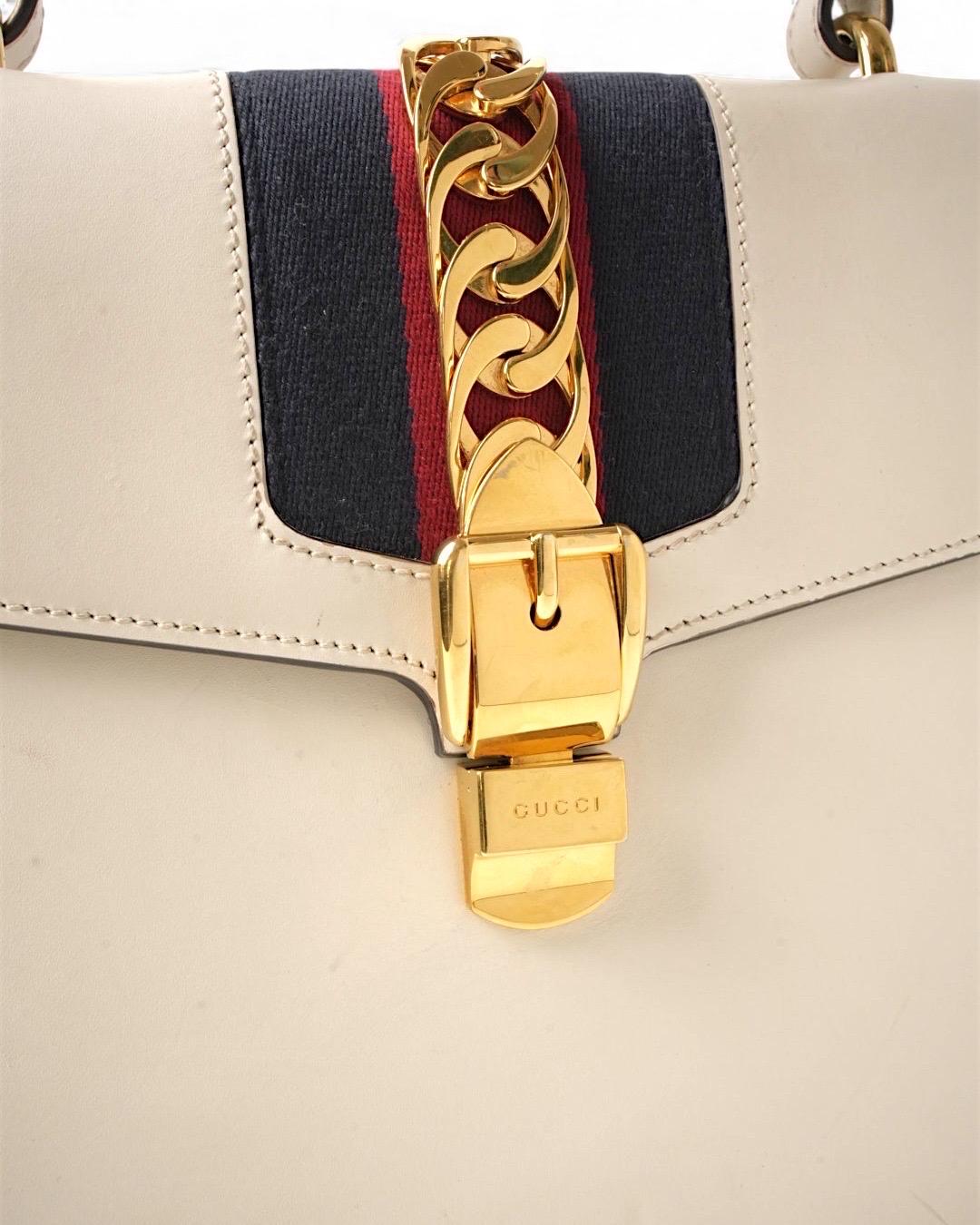 Gucci Silvye Grande Web Box Bianca in vendita 5