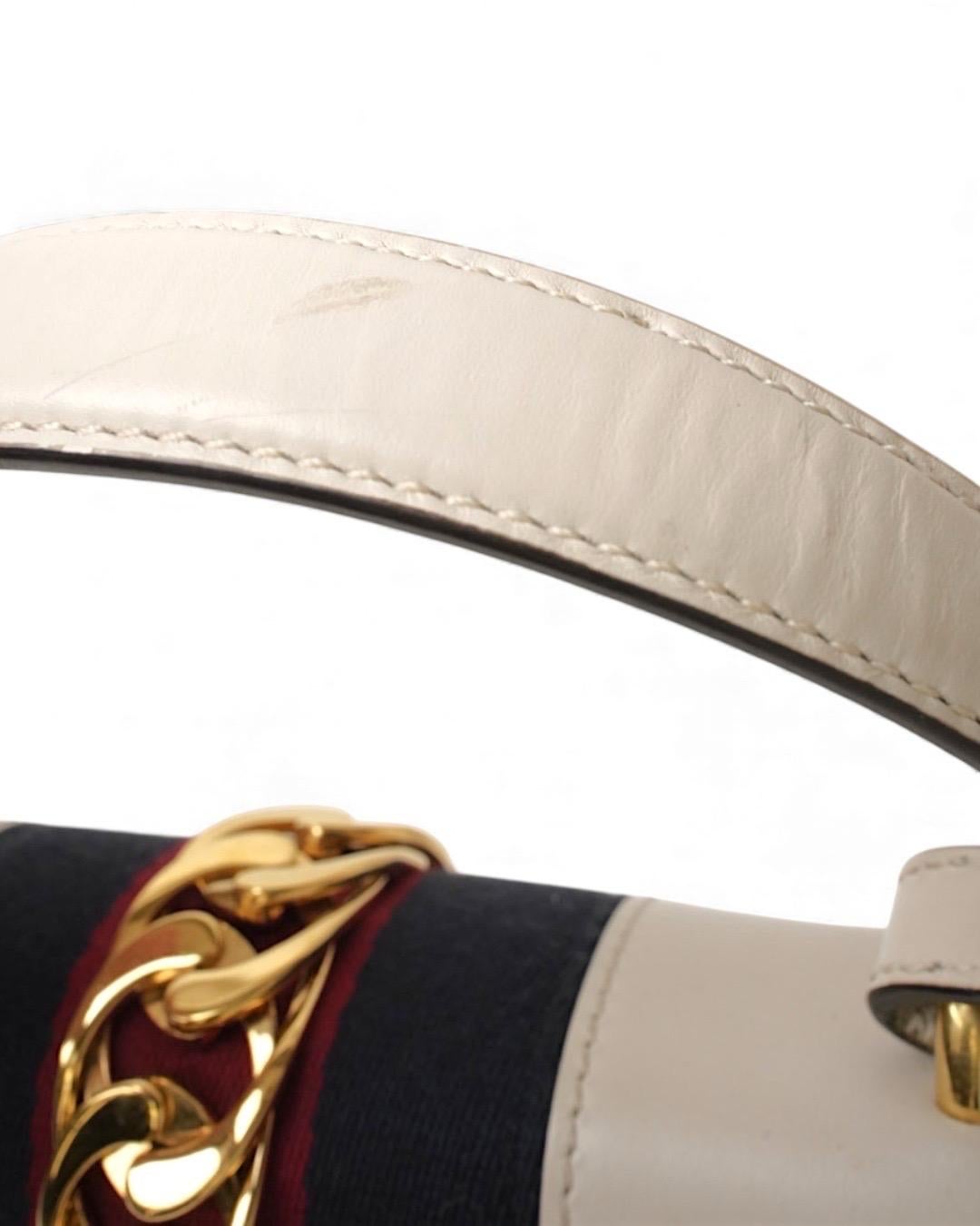 Gucci Silvye Grande Web Box Bianca in vendita 6