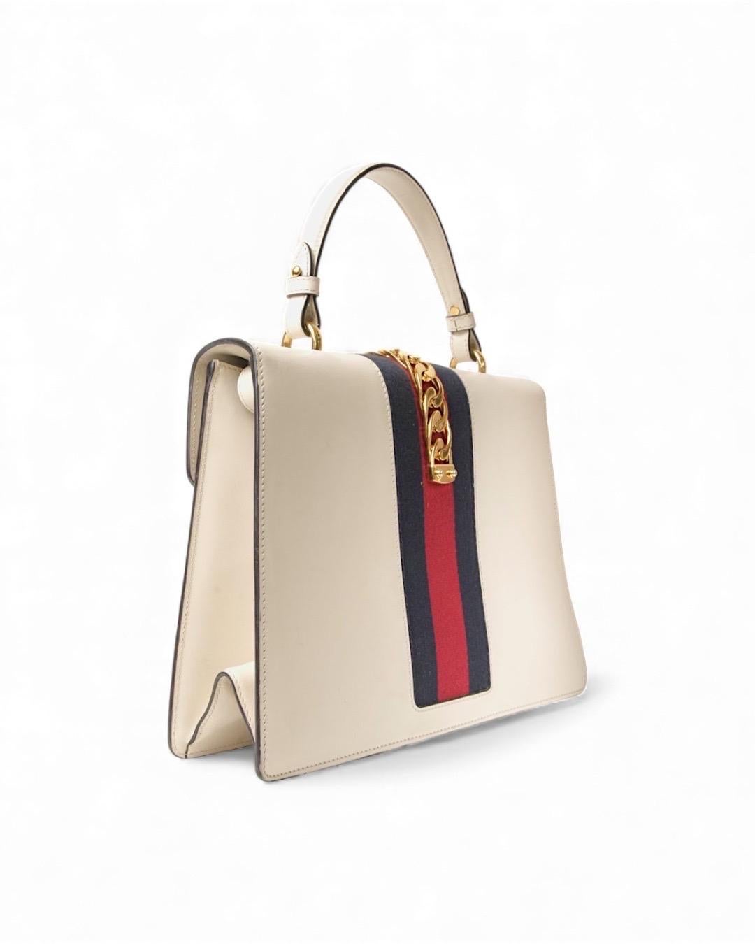 Gucci Silvye Grande Web Box Bianca in vendita 1