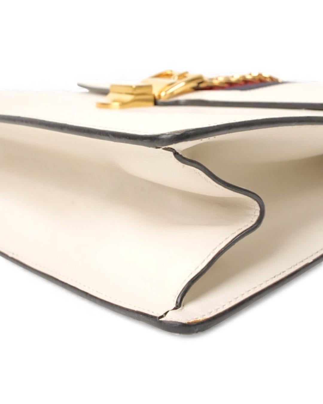 Gucci Silvye Grande Web Box Bianca in vendita 3