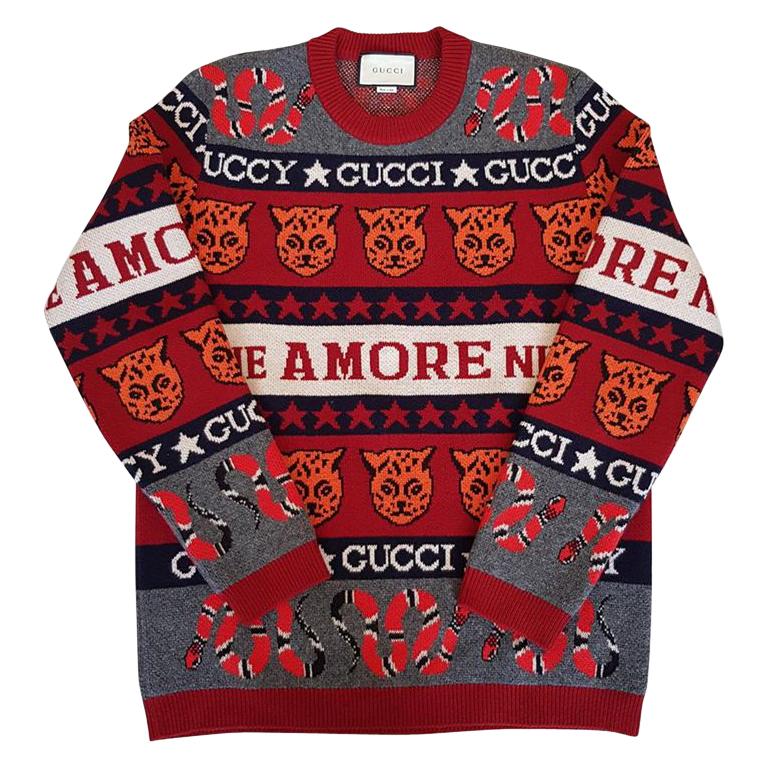 Gucci "Sine Amore Nihil" Herren Pullover aus Wolle bei 1stDibs