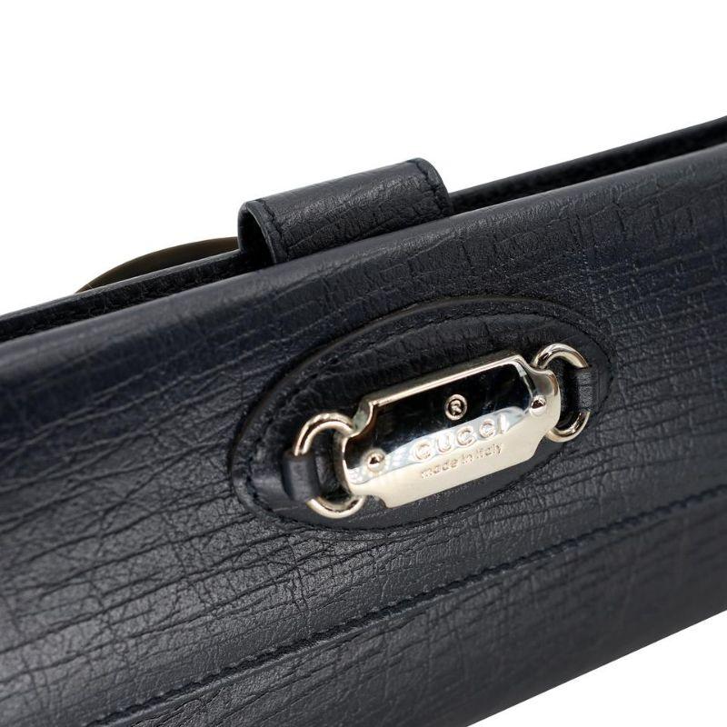Gucci GG-W0224P-0001 Langes Leder-Geldbörse mit einer Klappe (Schwarz) im Angebot