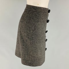 GUCCI Size 0 Grey Wool Cashmere A-Line Mini Skirt