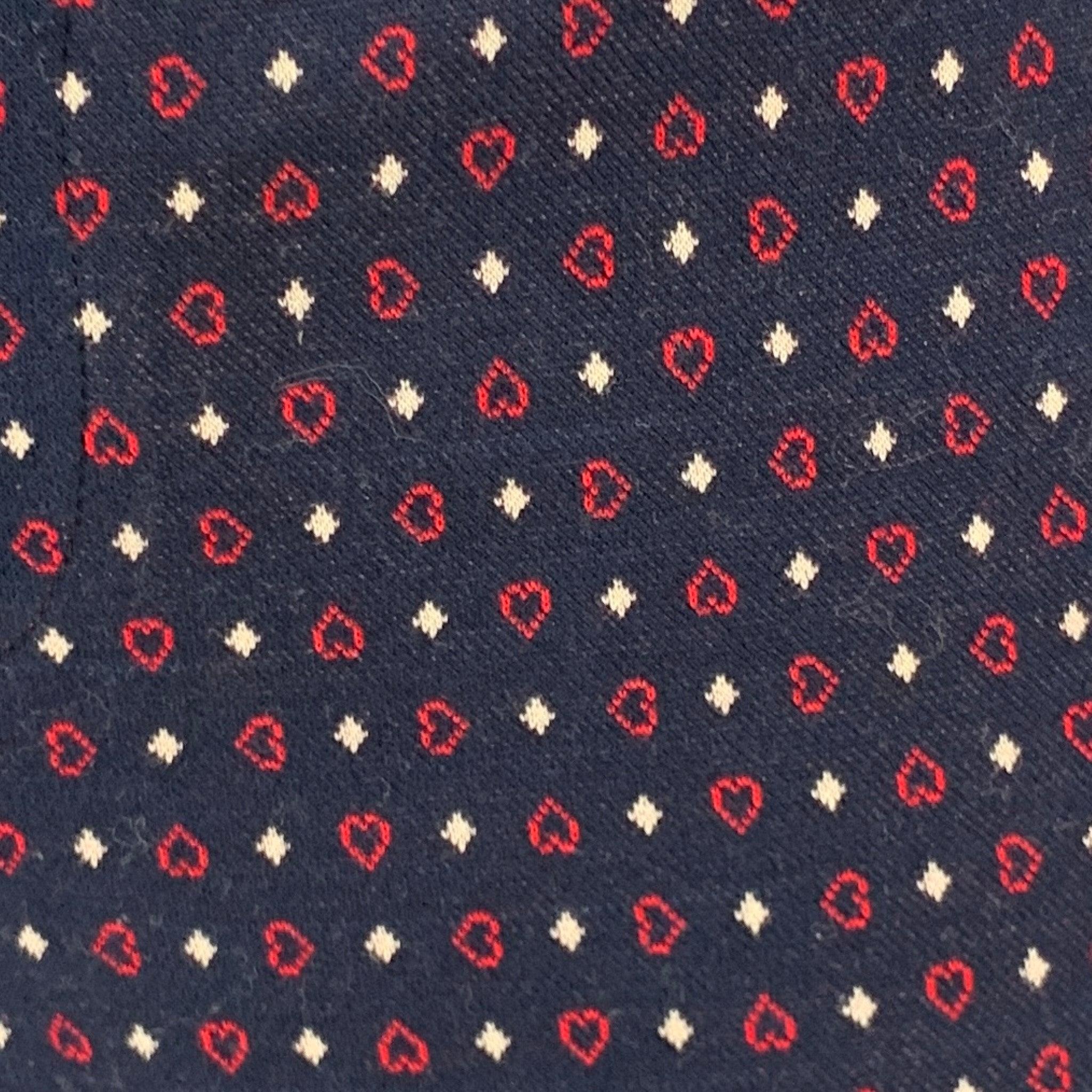 GUCCI Size 0 Navy Red Cotton Heart Narrow Leg Casual Pants In Excellent Condition For Sale In San Francisco, CA