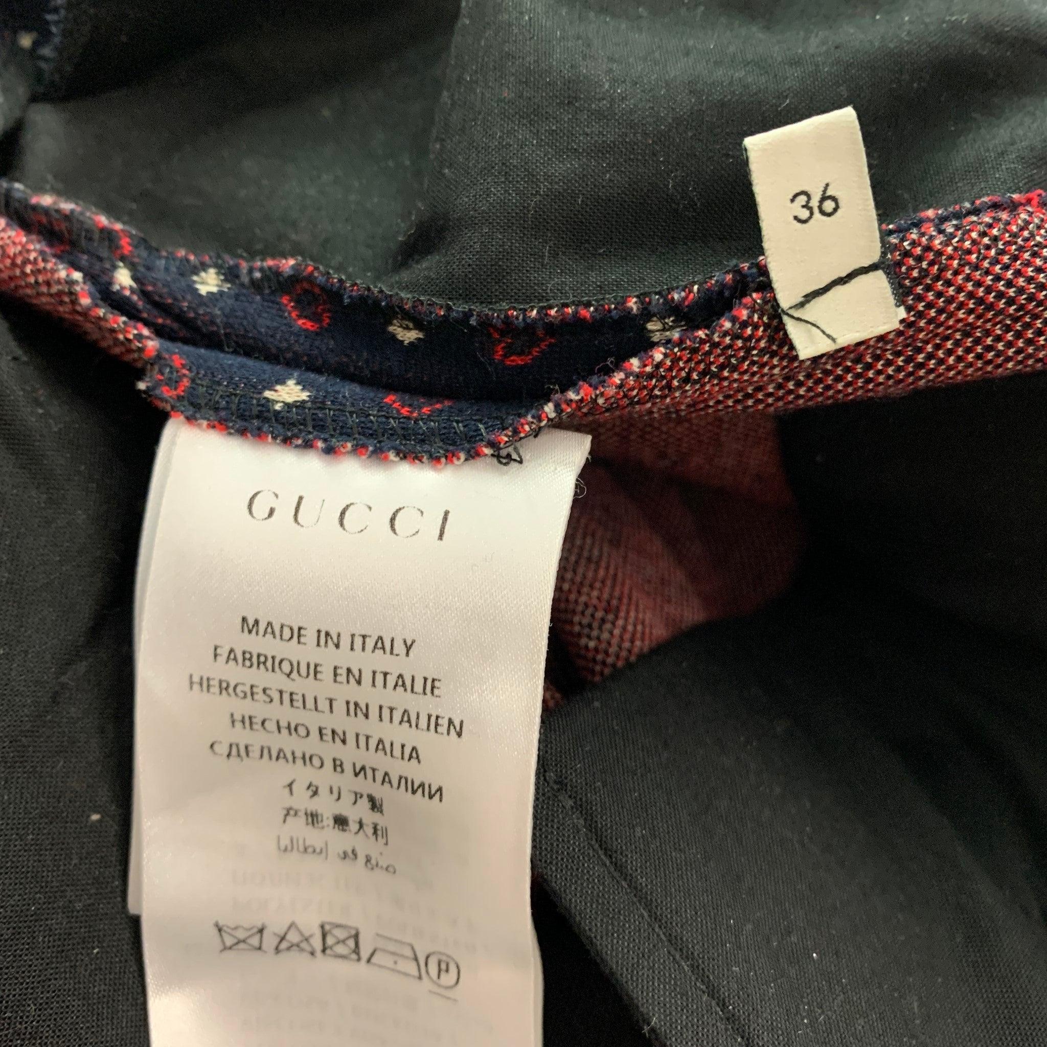 GUCCI Size 0 Navy Red Cotton Heart Narrow Leg Casual Pants For Sale 1