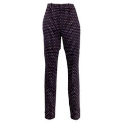 GUCCI - Pantalon décontracté à jambes étroites en coton cœur rouge marine, taille 0