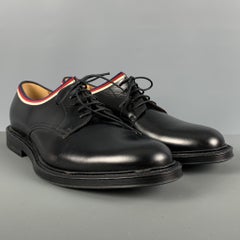 GUCCI Size 10 Black Leather Derby Lace Up Shoes