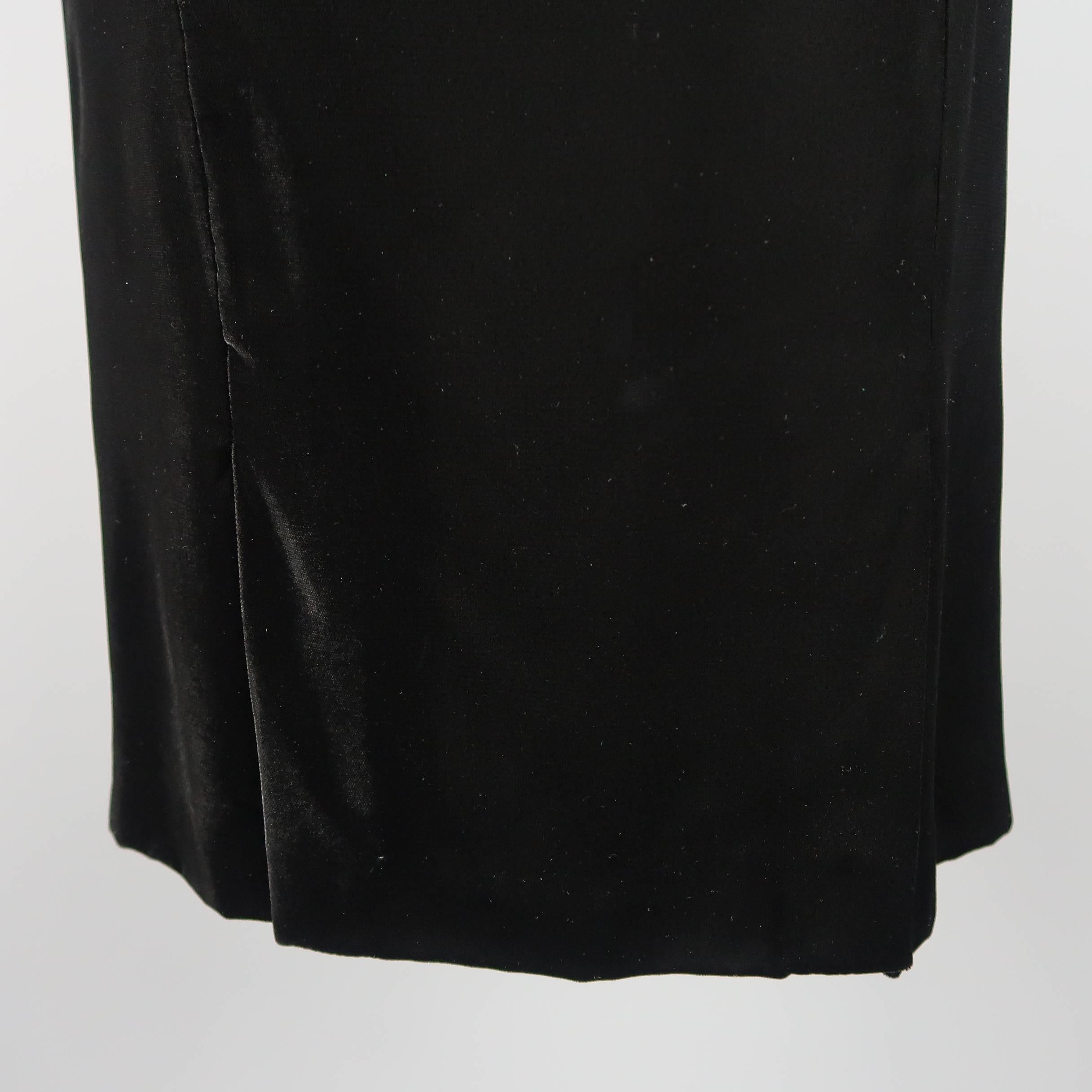 Gucci Black Velvet Side Tab Pencil Skirt 1