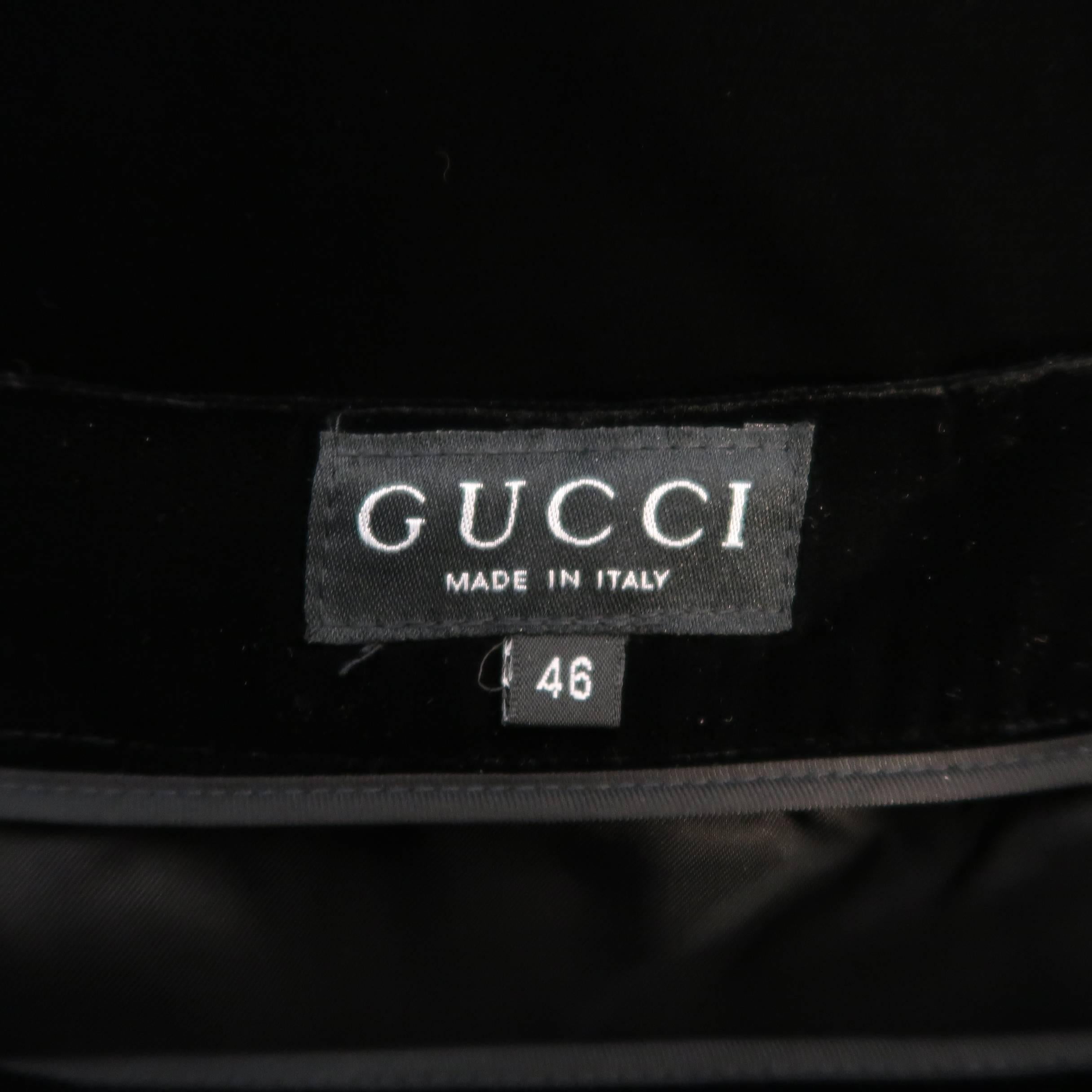 Gucci Black Velvet Side Tab Pencil Skirt 2