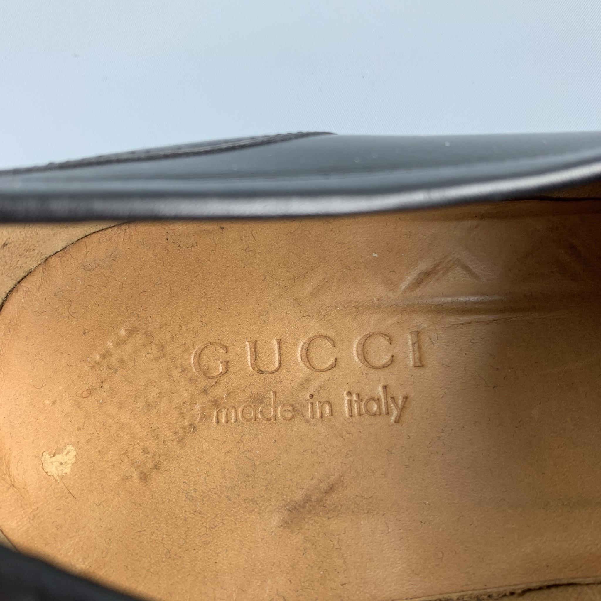 GUCCI Size 10.5 Black Leather Horsebit Loafers 2
