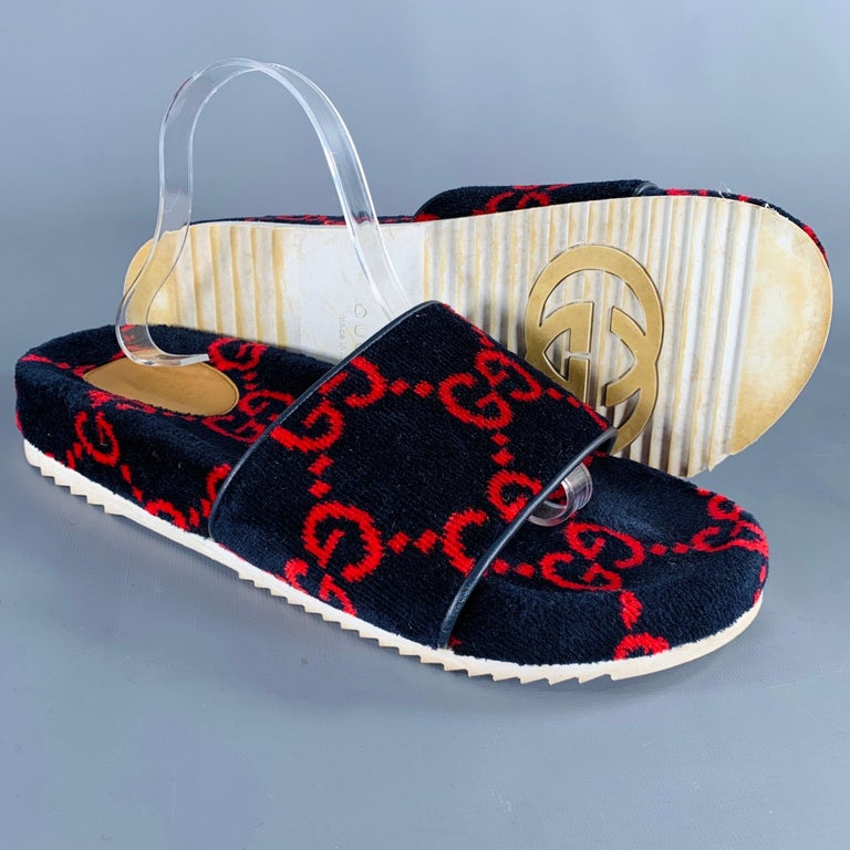 GUCCI Talla Negro Rojo Guccissima Monograma Terciopelo