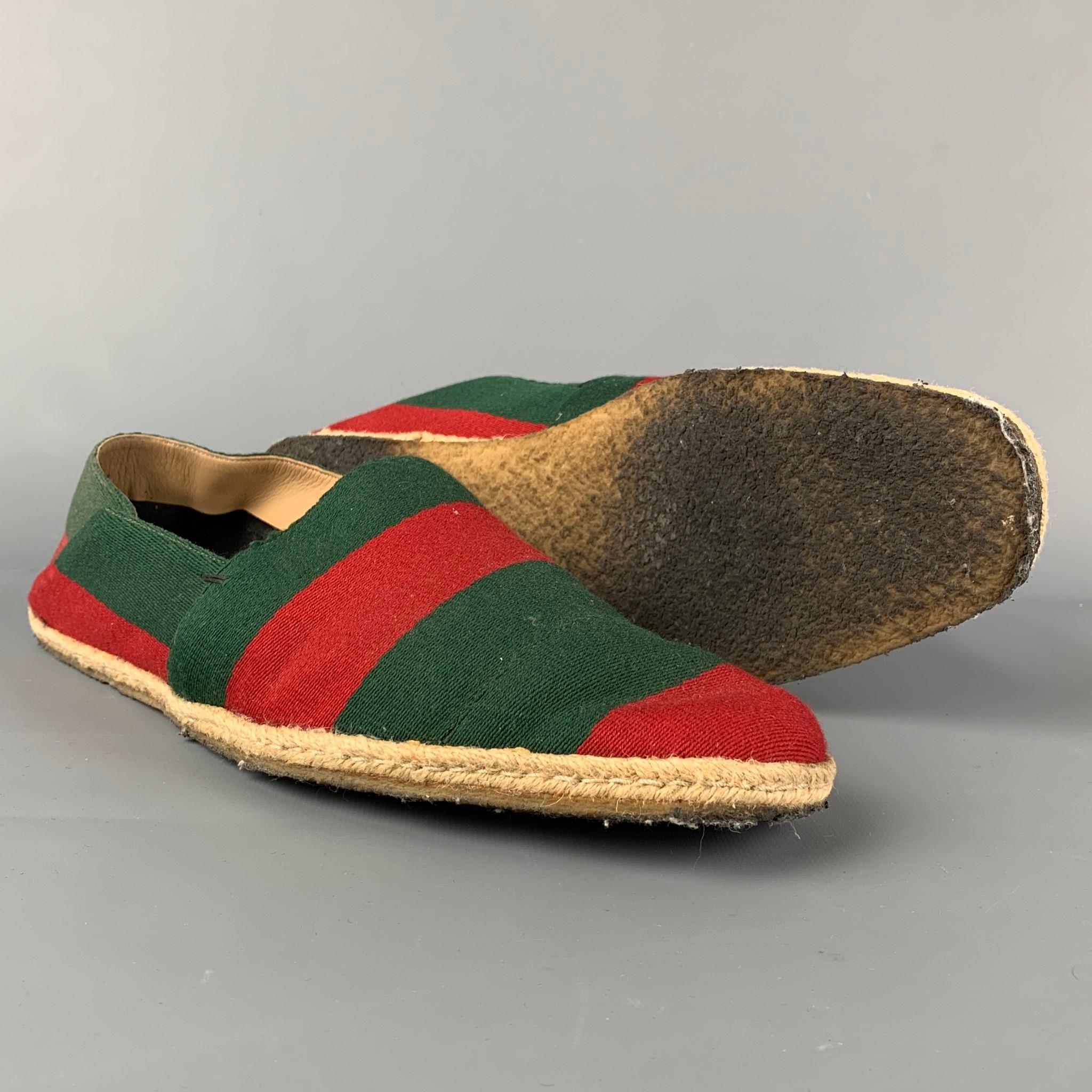 gucci red and green espadrilles