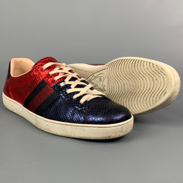 Gucci Red And Blue Cleats Men's Shoes US 10.5