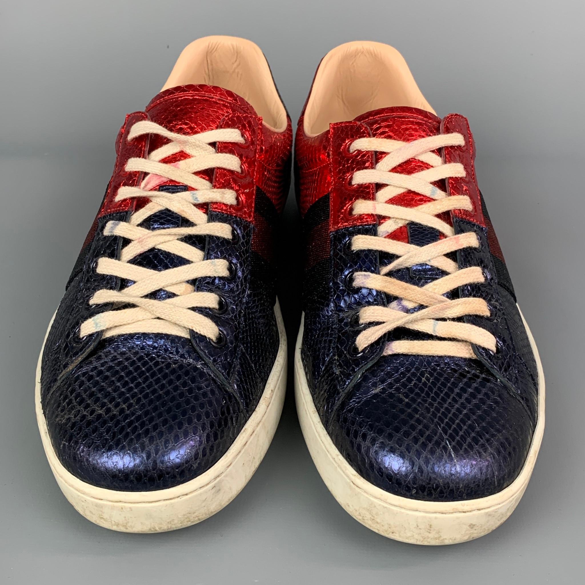 gucci shoes red and blue