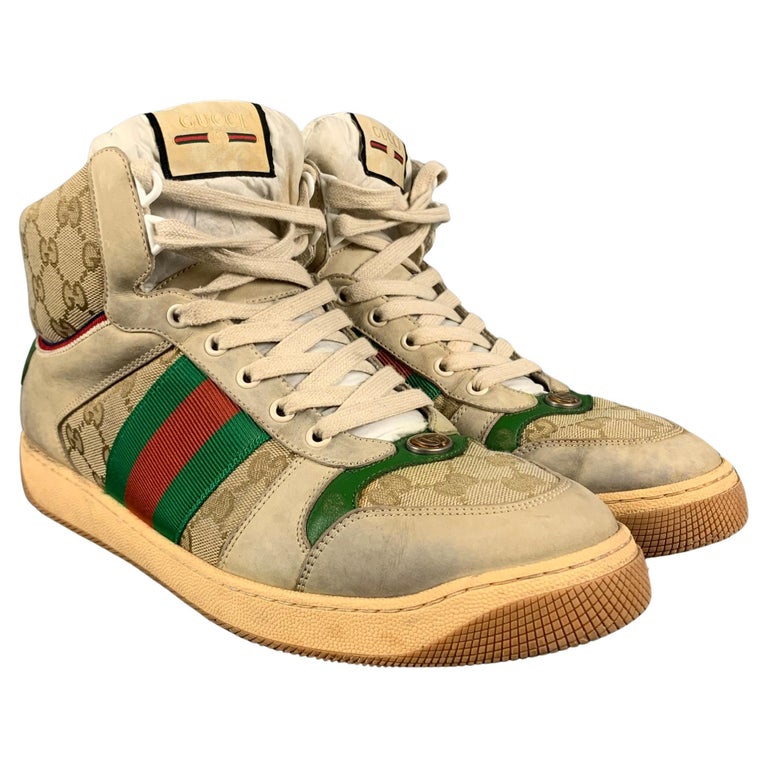 Rare vintage gucci green high top sneakers from the early 90's