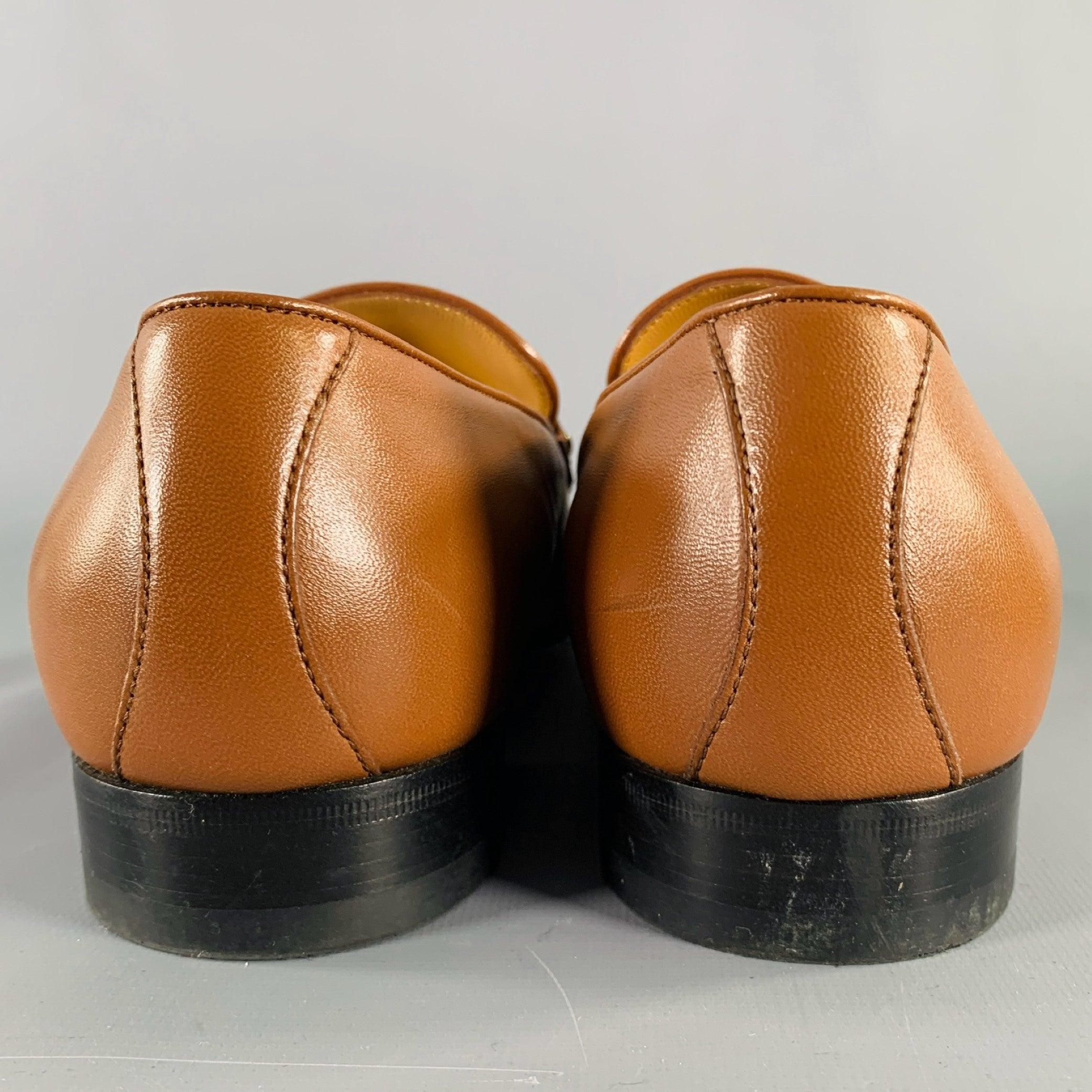 Marrone GUCCI Taglia 10,5 Pelle Tan Slip On Gucci