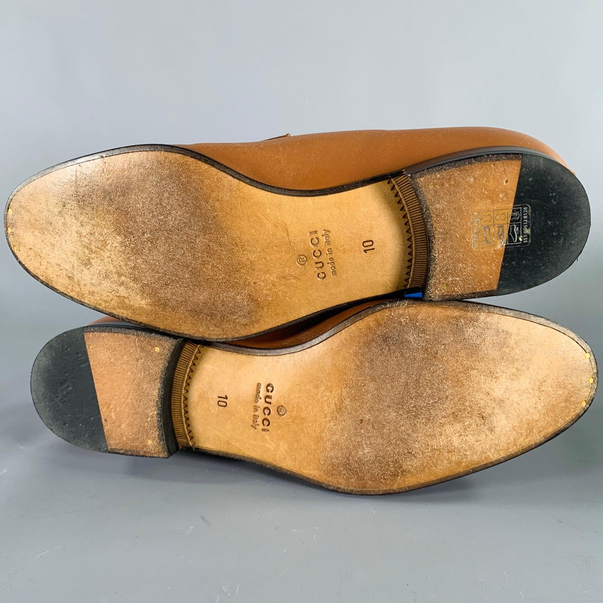 GUCCI Taglia 10,5 Pelle Tan Slip On Gucci 1