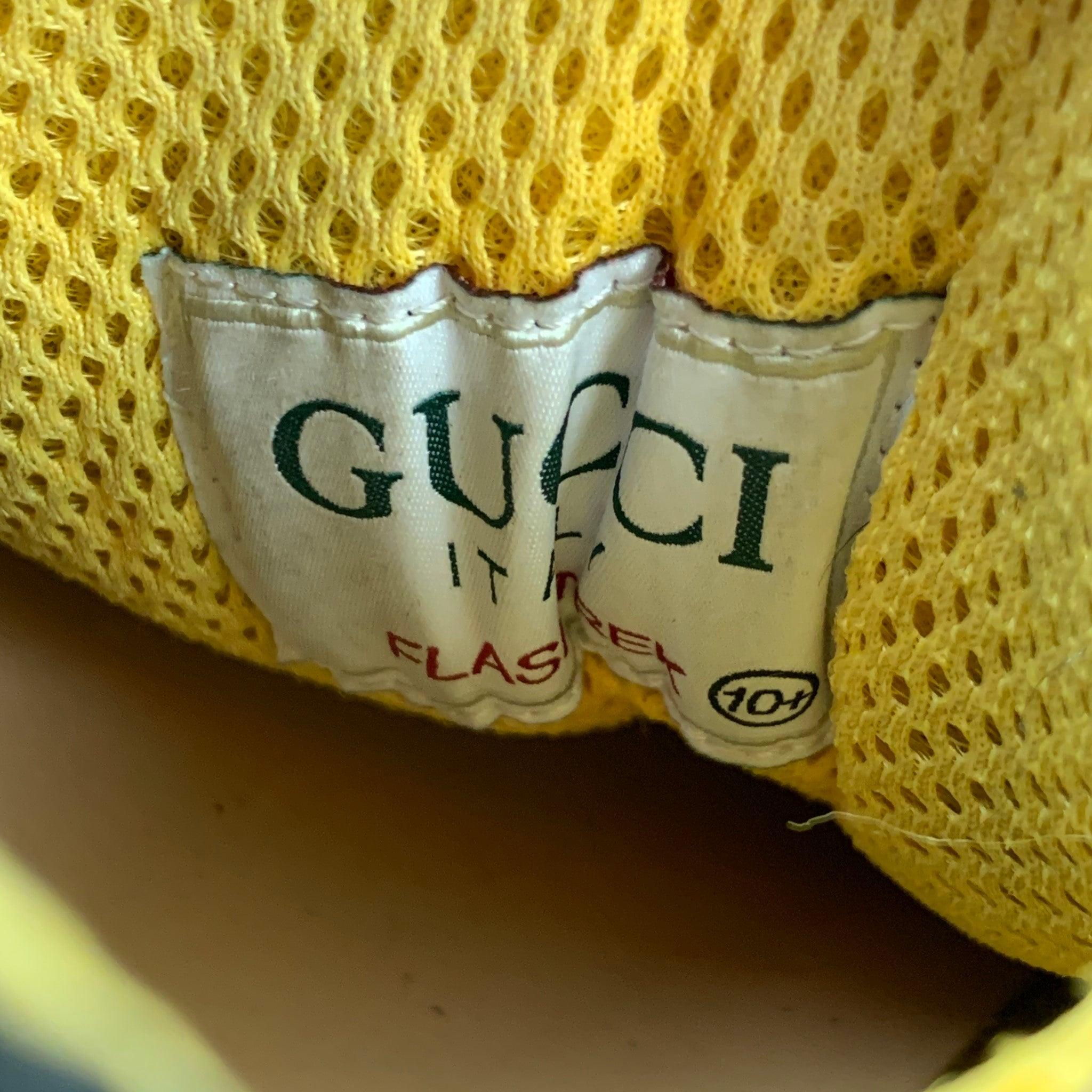 Gucci Size 11 Black Flashtrek Spikes Canvas Leather Trim Sneakers en vente 2