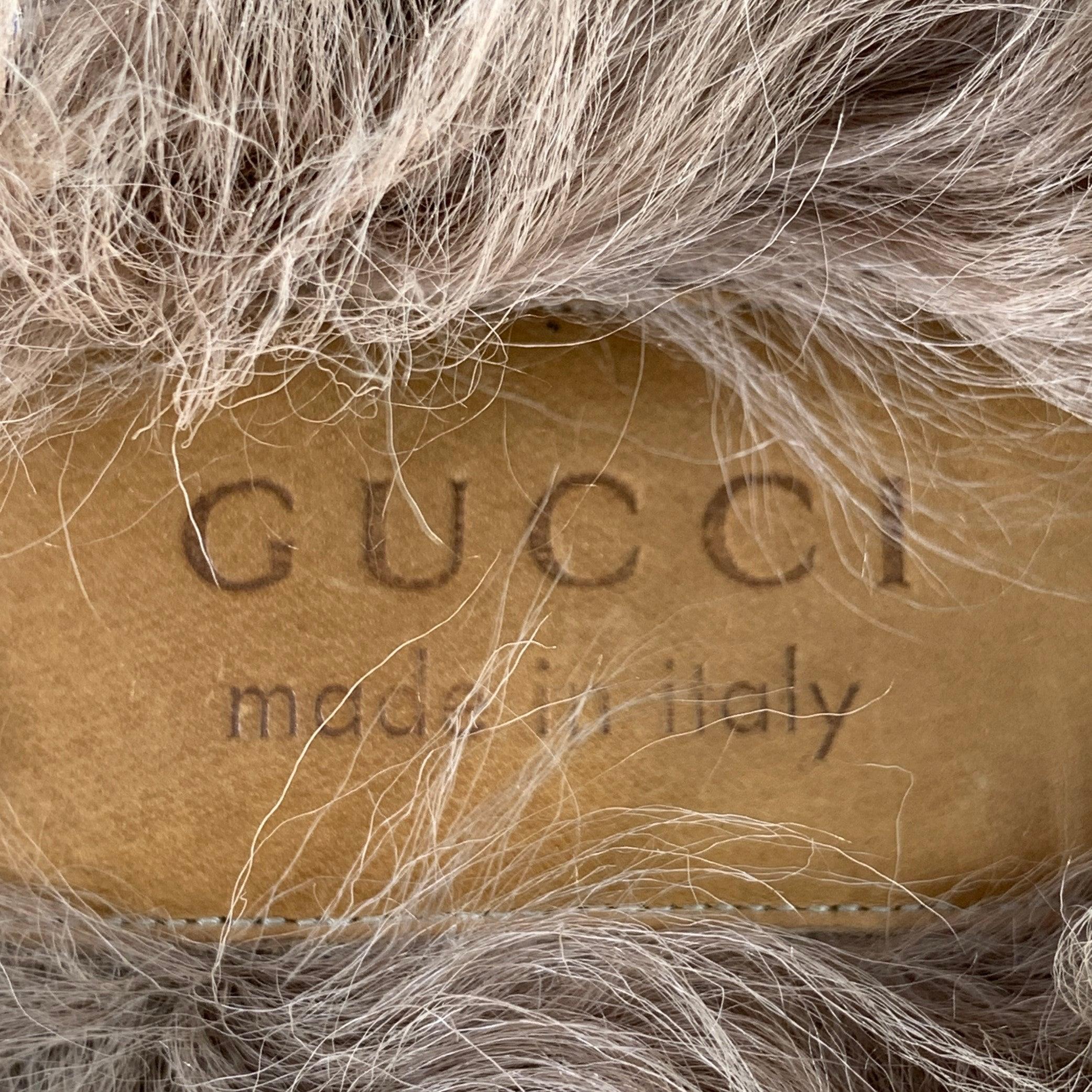 GUCCI Size 11.5 Guccissima Beige Rust Monogram Canvas Slip-On Loafers en venta 3