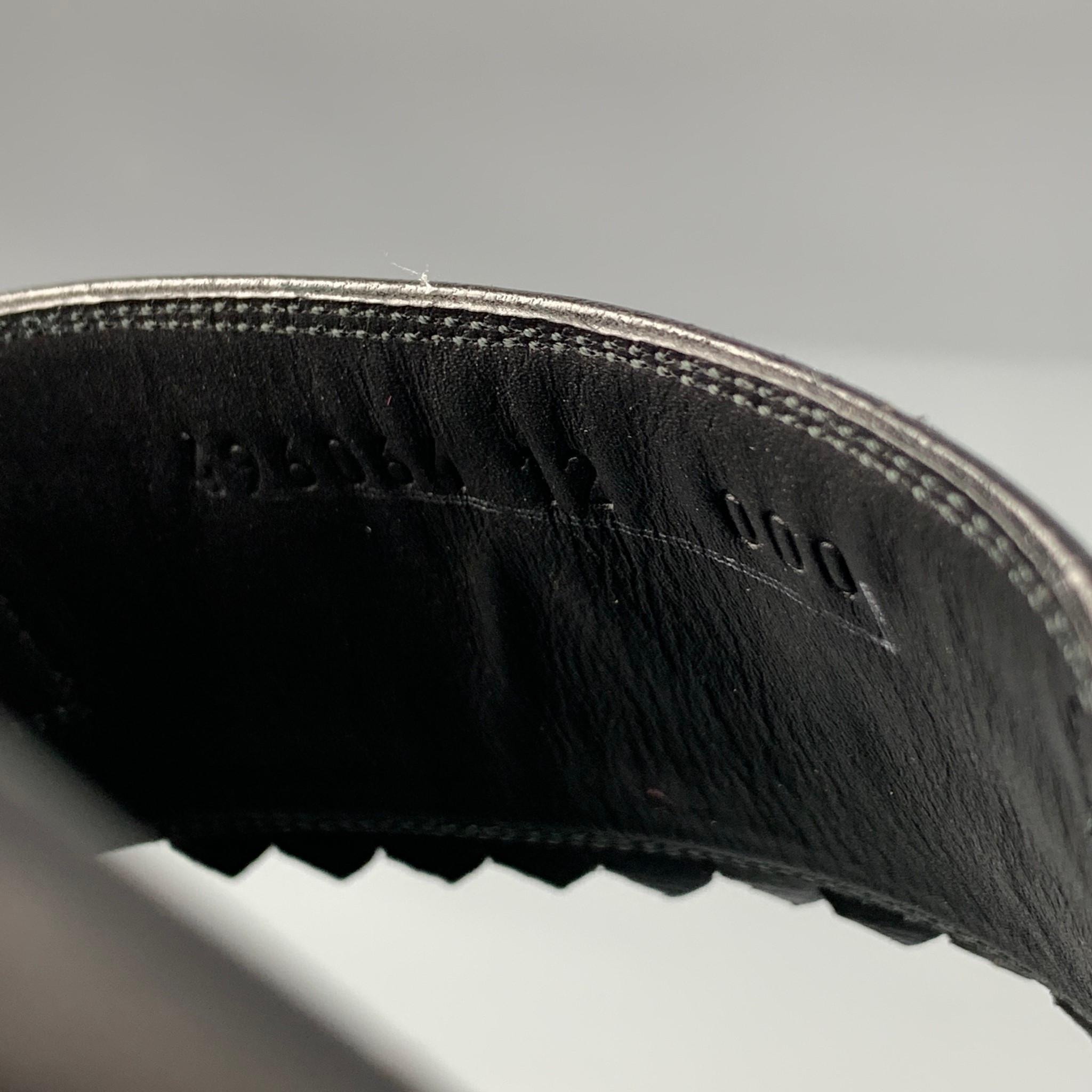GUCCI Size 13 Black Fringe Leather Horsebit Sandals 2