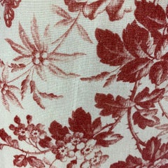 GUCCI Size 2 Cream Burgundy Linen Floral Flat Front Dress Pants