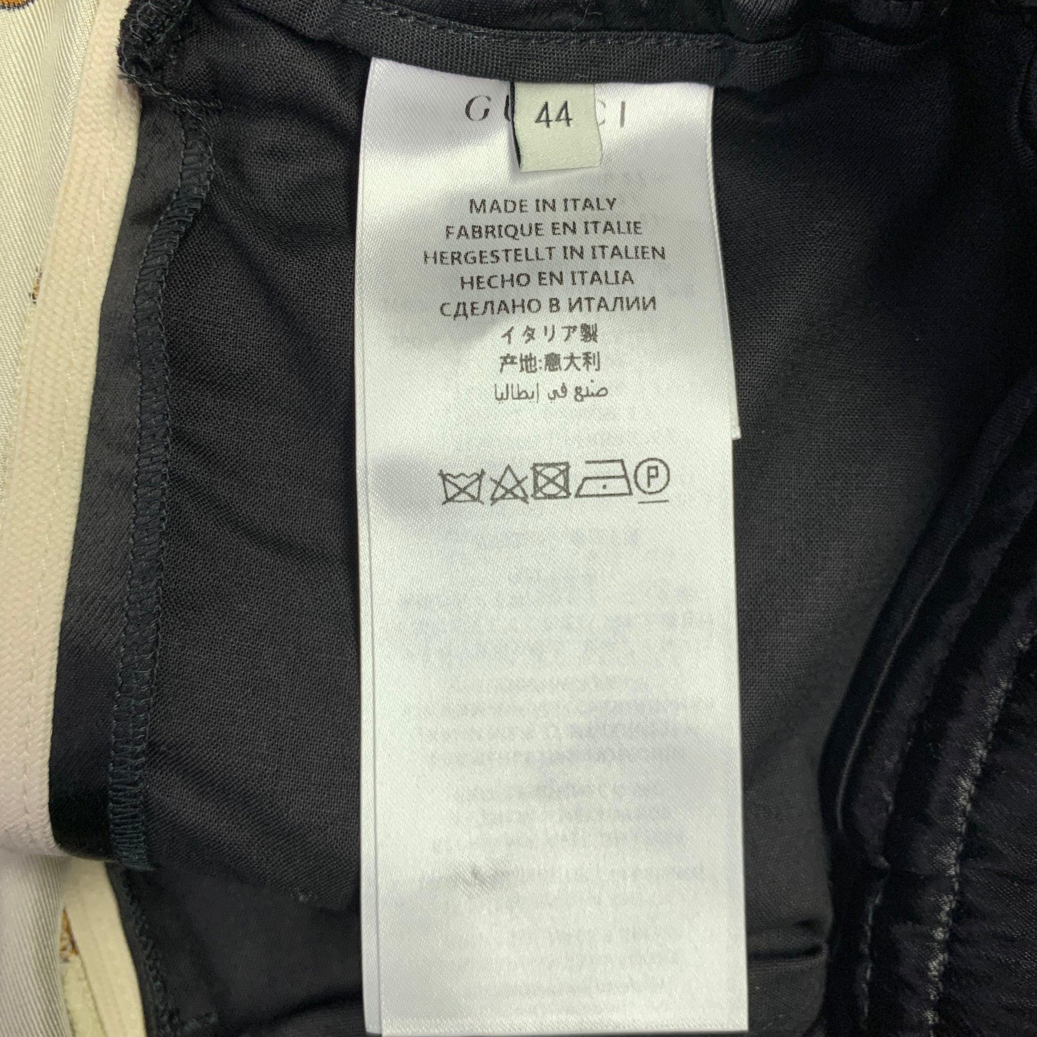 GUCCI Size 28 Black Beige Monogram Acorns Acetate Joggers Shorts For Sale 1