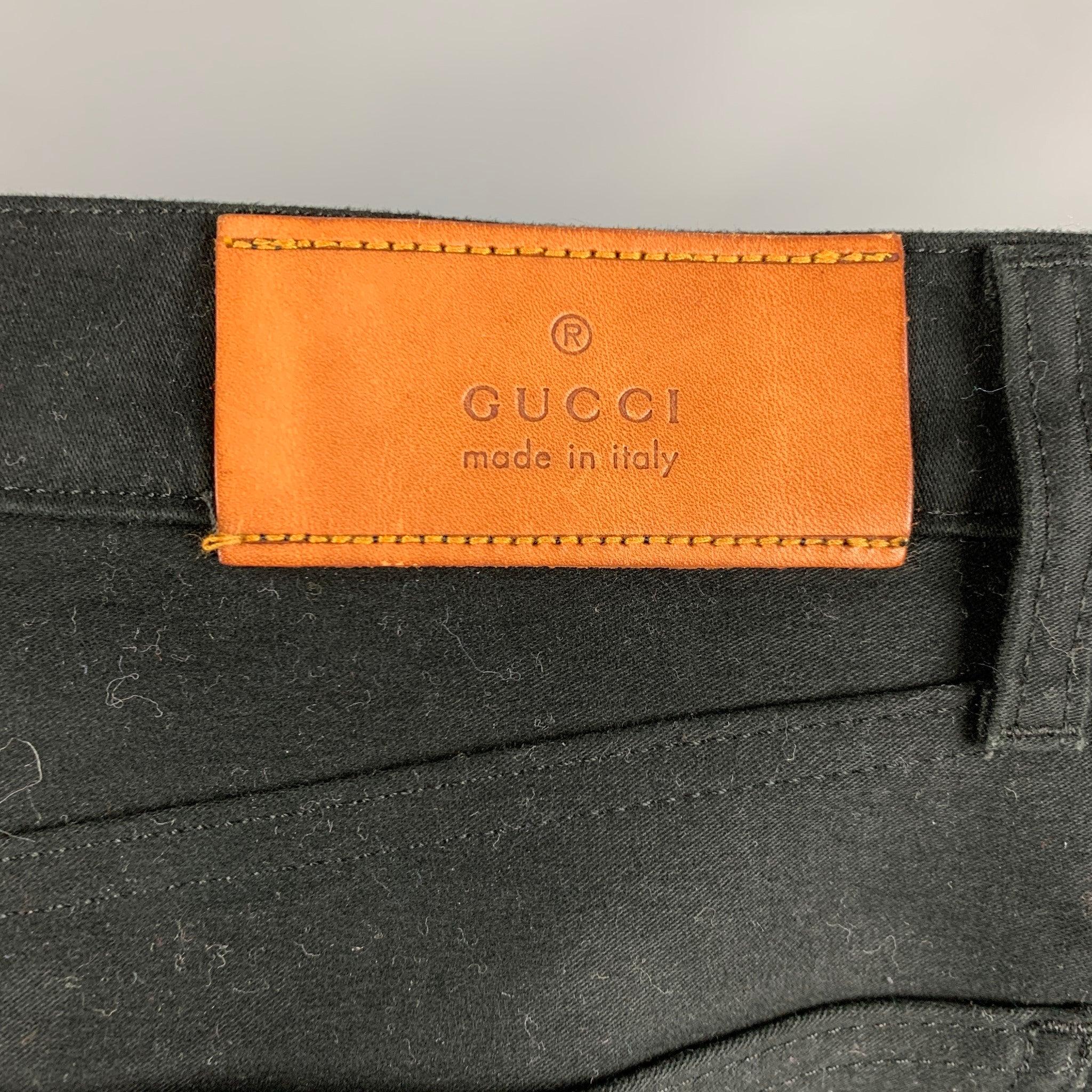GUCCI Größe 28 Schwarz Baumwolle Bootcut Jeans Herren im Angebot