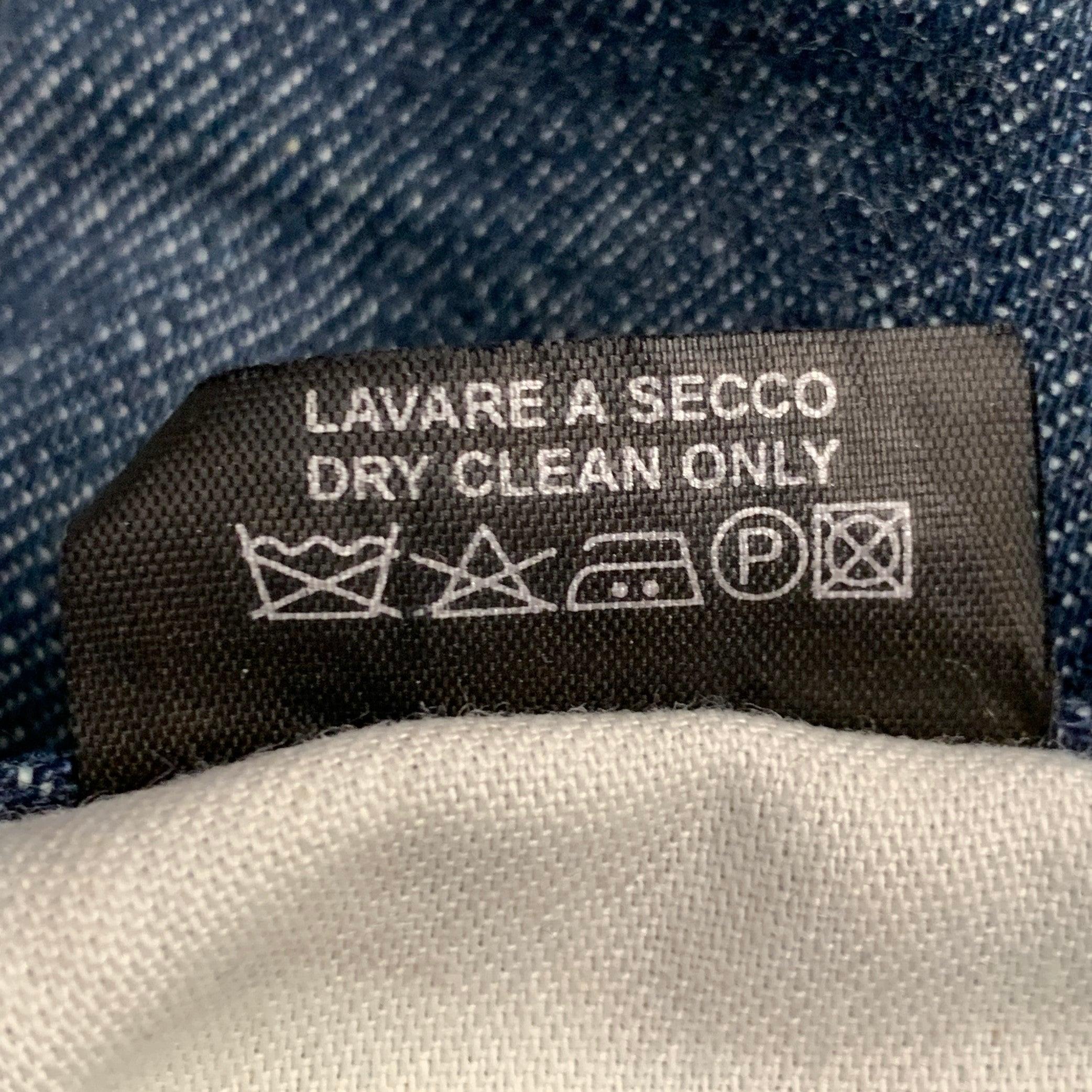 Gucci Taille 28 Blue Contrast Stitch by Stitch Cotton Straight Button Fly Jeans Pour hommes en vente
