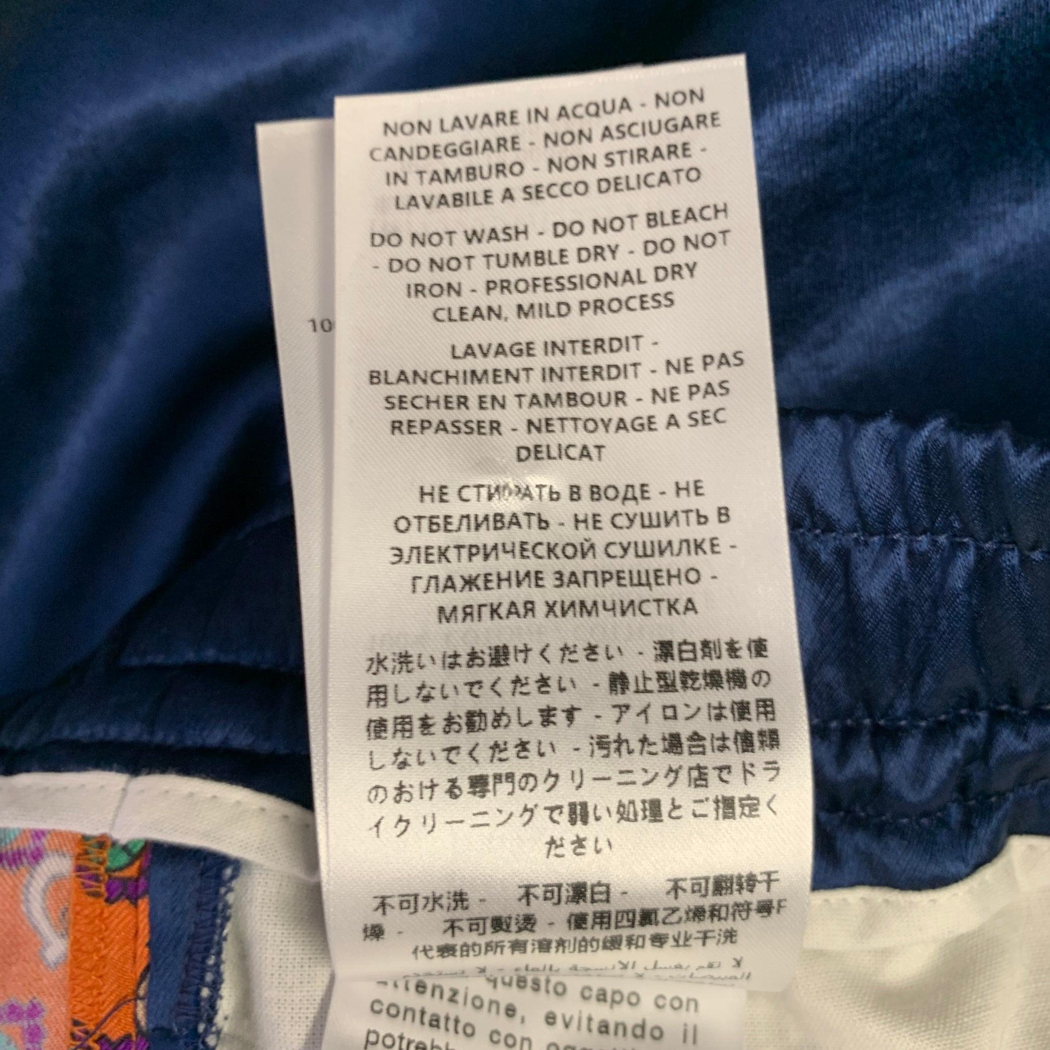 GUCCI Taglia 28 Blu Arancione Monogram Acetato Pantaloncini Joggers in vendita 3