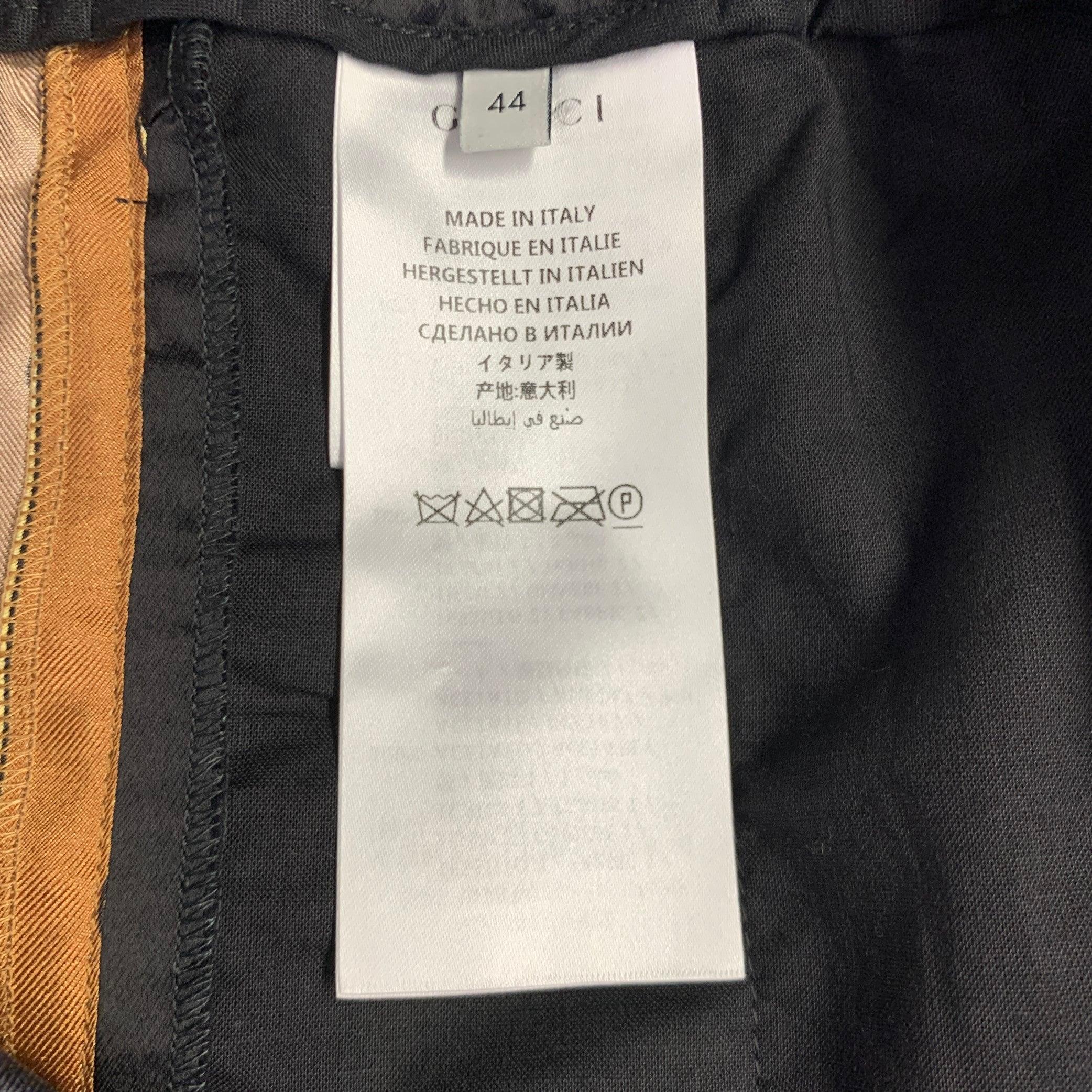 GUCCI Size 28 Gold Black Stripe Acetate Joggers Shorts For Sale 1