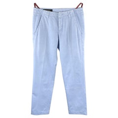 GUCCI Size 28 Light Blue Solid Cotton Button Fly Casual Pants