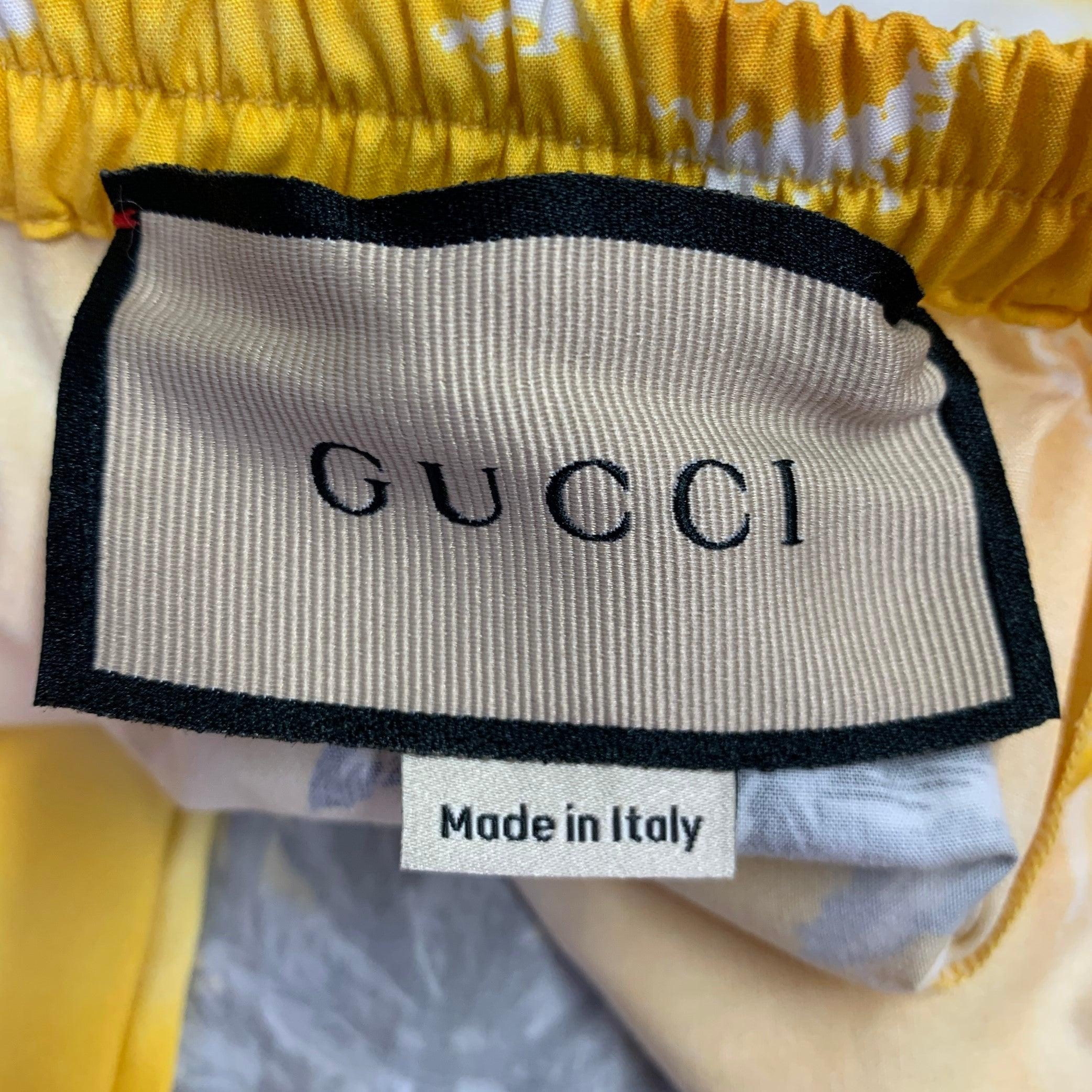 Bermudas hawaianas de algodón multicolor amarillo GUCCI talla 30 Amarillo en venta